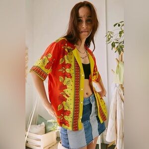 Urban Outfitters Hayden Scarf Print Button-Through Shirt